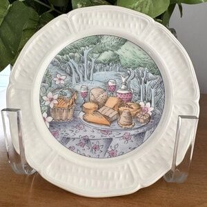 Set of 6 Gien France Les Saveurs 6-1/4" Appetizer Dessert Plates in Storage Box